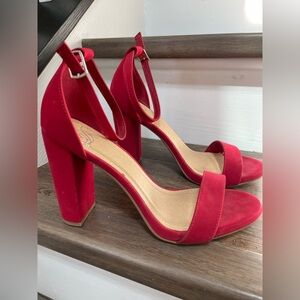 Red Block Heel Sandal - Size 7.5